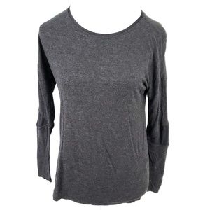 Zara Gray Long Sleeve Shirt Pleather Elbows Small